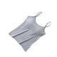 thumbnail image 5 of Qarigey Camiseta sin mangas cómoda y sexy de poliéster para mujer con cubiertas para pezones camisolas y chalecos para mujer sujetador gris XXL,1 2Conjunto, 5 of 6
