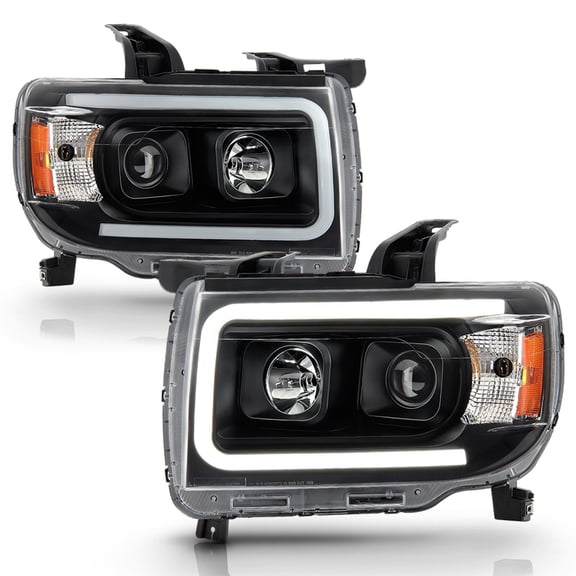 2015-2022 GMC Canyon Black LED Tube Upgrade Projector Headlights Pair Left Right