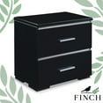 thumbnail image 2 of Finch Belmont Contemporary Nightstand End Table with 2 Drawers, Black, 2 of 9