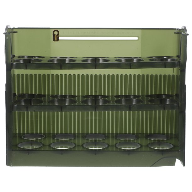 unbranded Porta Huevos De Plástico Verde Para Refrigerador Con 3 Niveles Ideal Para Cocina Y Organización