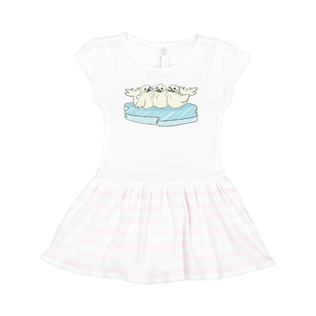 

Inktastic 3 Cute White Harp Seals on Ice Gift Toddler Girl Dress