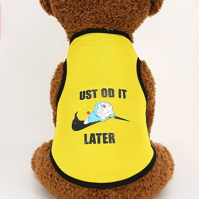 EastVita Pet Sunscreen Vest Cartoon Comfortable Breathable Good Elasticity Printing Pattern Dog Cat Clothes