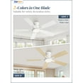 thumbnail image 3 of Zardon 46-Inch Ceiling Fan with Light and Remote Control, 6-Speed, Flush Mount for Indoor Use-White, 3 of 10
