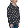 thumbnail image 3 of Fotbe Fastfood Pattern Youth Pullover Hooded Sweatshirt, Boys Hoodie, Kangaroo Pocket Hoodie for Kids Girls -Medium, 3 of 6