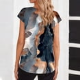 thumbnail image 3 of cocolona Womens Summer Silk Satin Tops Plus Size V Neck Short Sleeve T-shirt Fashion Casual Cute Print Tees Blouses, 3 of 6