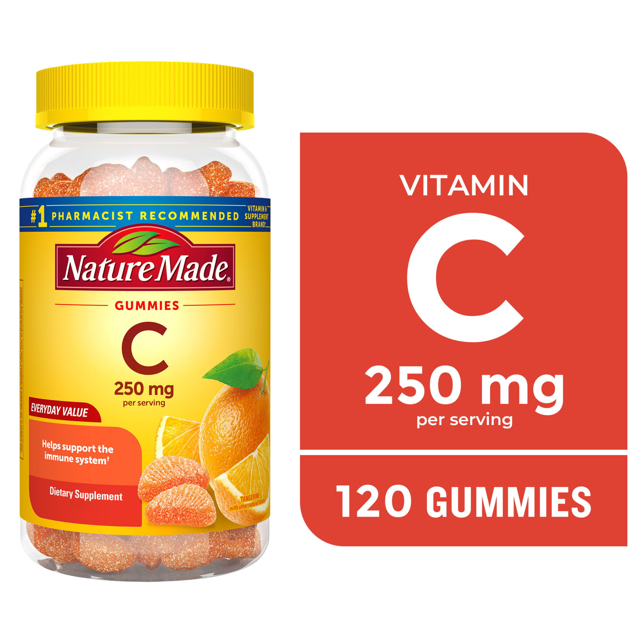 Nature Made Vitamin C 250 mg Per Serving Gummies, Dietary Supplement, 120 Count