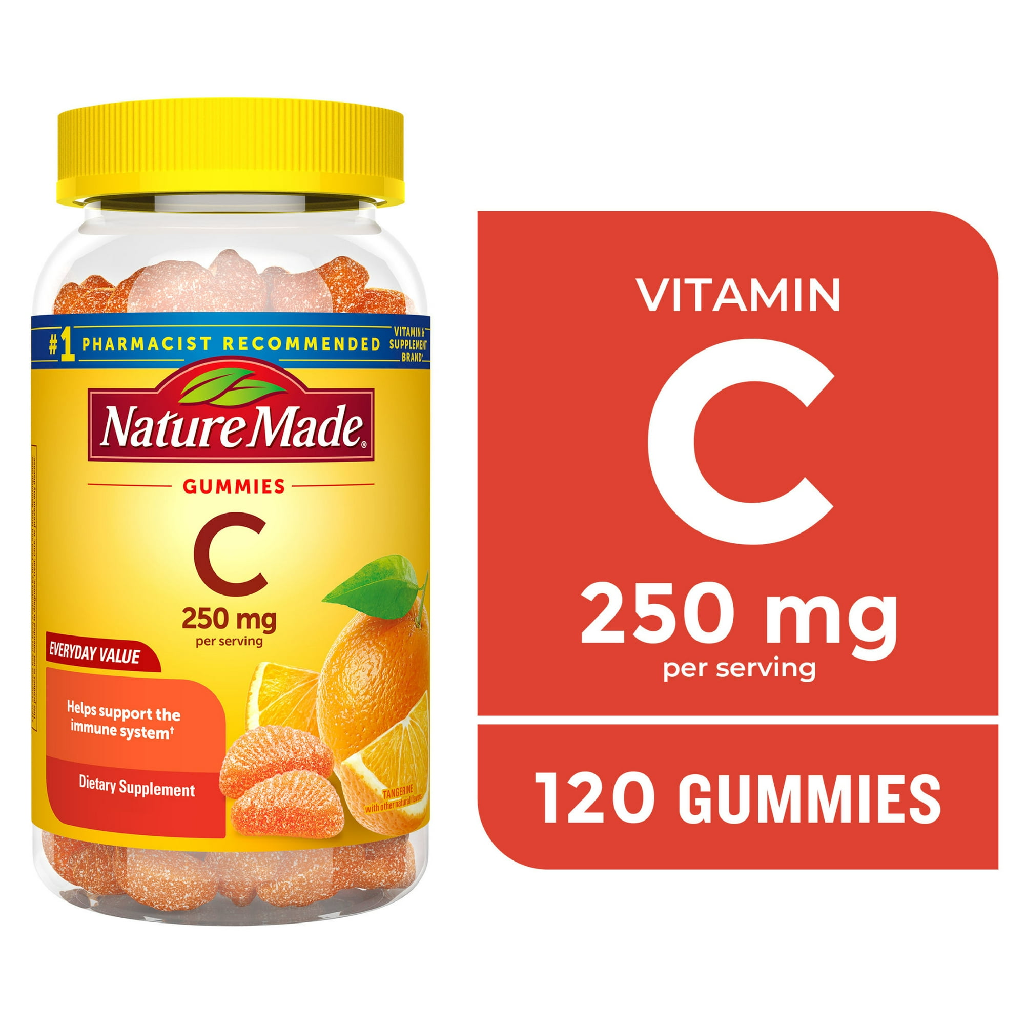 Nature Made Vitamin C Gummies for Immune Support, 250mg per Serving, 120 Count