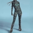thumbnail image 1 of Snake Print Jumpsuit Cyberpunk 3D Printed Bodysuit Halloween Carnival Party Costume For Women, 1 of 4