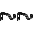 thumbnail image 1 of Ganchos ajustables para soporte de pared para barra de cortina, juego de 2, negro, 1 of 4