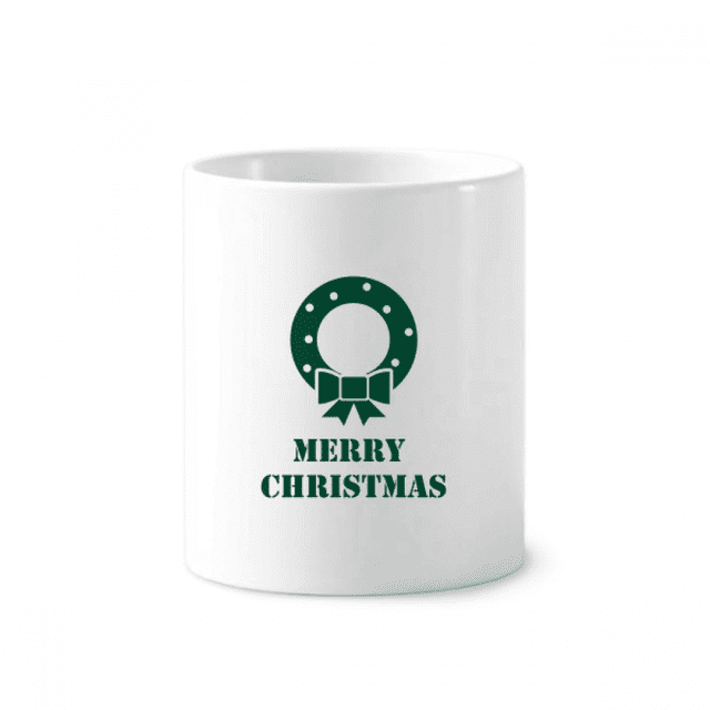 Guirnalda de navidad estrella la felicidad Cepillo de dientes titular de la pluma Mug de ceramica blanca taza 350ml