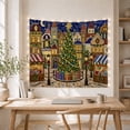 thumbnail image 5 of Festive Town Square with Depicted Stained Glass Mosaic, Mystical Fantasy for Space Lovers, Galaxy Room Decor, Christmas Gift, Tapestry Wall Hanging for Bedroom and Dorm, 5 of 7