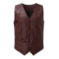 DOPRISIC Men'S Jacket Suits Red Vest Outdoor Long Vest For Men Mens