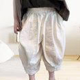 thumbnail image 3 of LZHGirlshop Girl's Wide Leg Loose Cotton Elastic Waist Trousers Casual Solid Color with Pocket Soft Pants,White,12M, 3 of 6