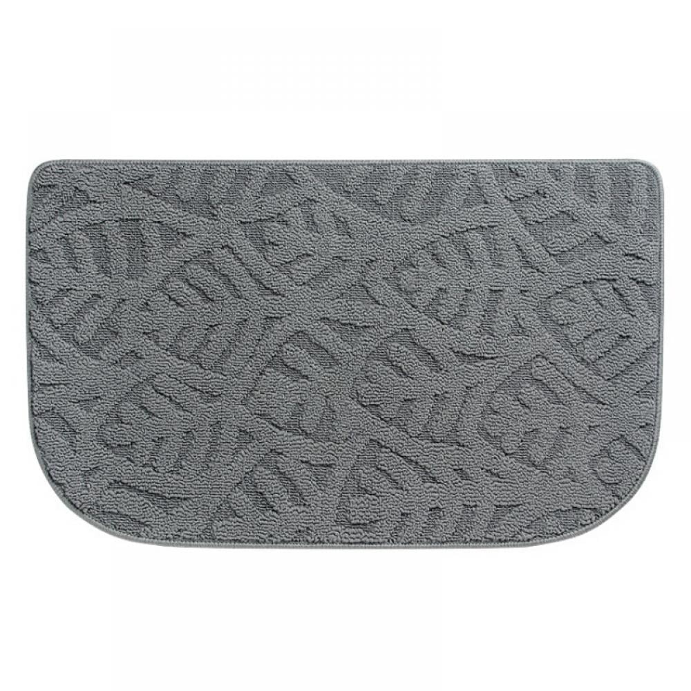 Kitchen Rug Mat Soft Plush Memory Foam Non-Slip D-Shape Slice Black 18x30 Inch 