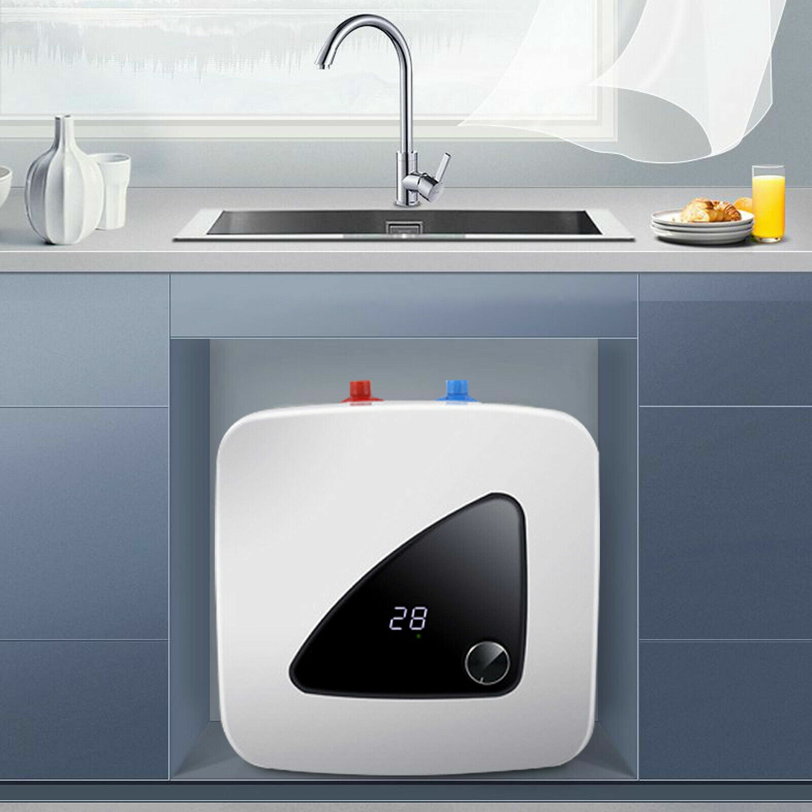 1500W Electric Instant Hot Water Heater Shower Kitchen Wholehouse 110V