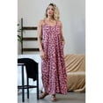 thumbnail image 3 of Plus Soft French Terry Leopard Cami Maxi Dress With Pockets (Brown, 1X), 3 of 3