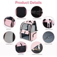 thumbnail image 3 of Large Cat Backpack Carrier Expandable Foldable Pet Carrier Backpack for Small Dogs Puppy Medium Cats Fit Up to 18 Lbs for Travel, 3 of 6
