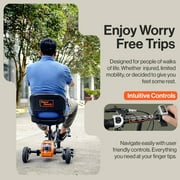 SuperHandy Lightweight 3-Wheel Mobility Scooter - Elder, Handicap, Adults Transport, 48V 2Ah Battery, Long Range, 35 lbs