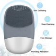 thumbnail image 4 of Men's Facial Cleansing Brush, 3 in 1 Rechargeable Facial Cleansing Brush, IPX7 Waterproof, Clean Exfoliating Gray, 4 of 5
