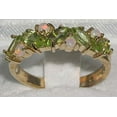 thumbnail image 2 of LBG British Made 14k Yellow Gold Natural Peridot & Opal Womens Eternity Ring - 33 size options, 2 of 5