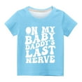 thumbnail image 3 of Kids Cotton T-Shirts Father's Day Gift, Boys Girls Novelty Shirts Crewneck Short Sleeve Tees for 6-18 Years Teens Blue 11-12 Years, 3 of 3