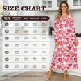 thumbnail image 7 of Xoenoiee Heart Love Leopard Stripe Print Nightgowns for Women Valentine's Day Long Sleeve Soft Long Warm Nightdress Night Gown Ladies Nightdress Plus Size, XL, 7 of 7