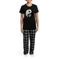 thumbnail image 4 of CafePress - Wolf Therian Ying Yang Women's Dark Pajamas - Women's Short Sleeve Print T-Shirt and Pants Dark Cotton Pajama Set, 4 of 7