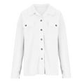 thumbnail image 5 of ICHUANYI Womens Classic Solid Button Down Long Sleeve Shirt Coat Flannel Jacket Casaul Loose Pocket Shirts Fall Winter Clothes Outfits 2023, 5 of 8