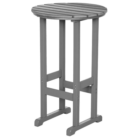 40" Outdoor Bar Table, All Weather HDPE Bar Height Patio Table Counter Round Patio Cocktail Bar Tables, Tall Bistro Pub Table for Deck, Porch, Backyard, Garden