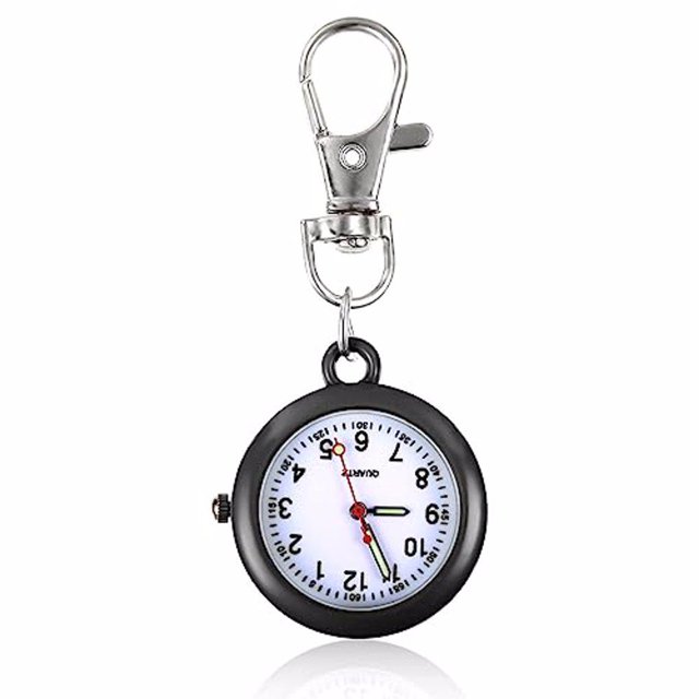 Sonducket Reloj de bolsillo colgante para médicos, práctico reloj Fob con clip para médicos que garantiza un cronometraje sencillo Relojes Tipo 4