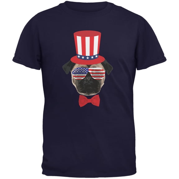 4th of July Funny Pug Mens T Shirt