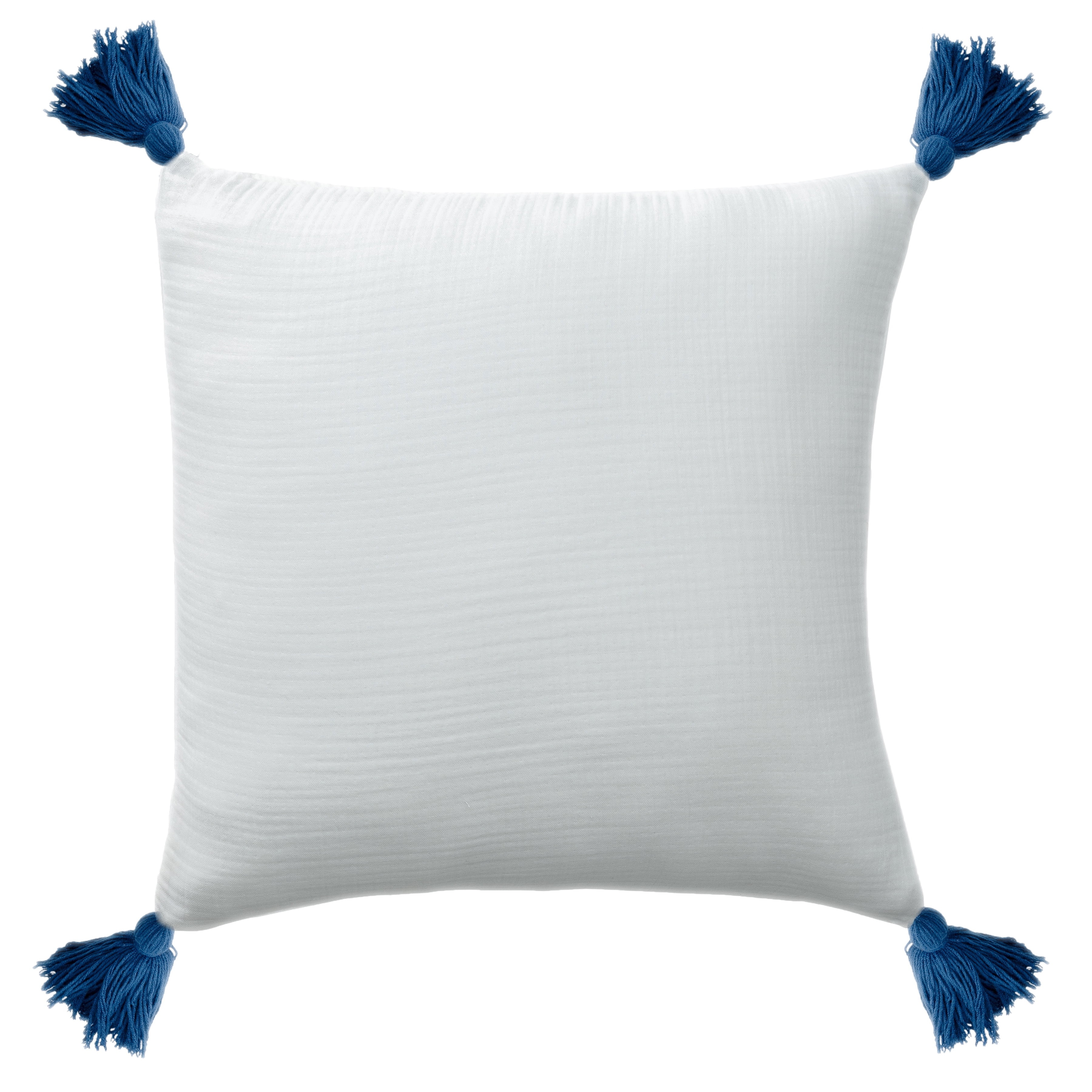 Harlow Hill 20" x 20" White Solid Turkish Cotton Adult Decorative Throw Pillow Cover