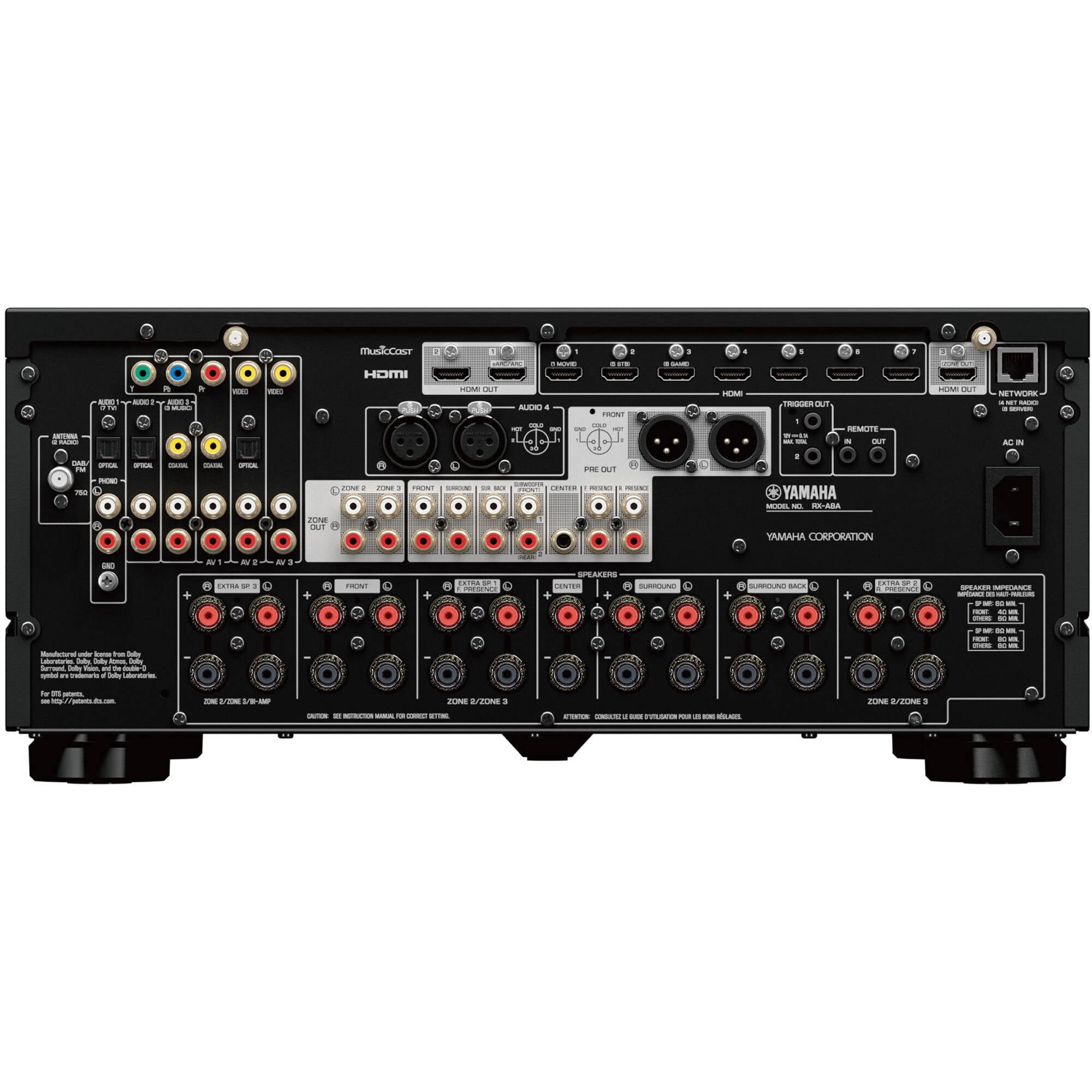 Yamaha AVENTAGE RX-A8A 11.2-Channel Surround Sound Network AV Receiver MusicCast Built-In Wi-Fi and Bluetooth Streaming Home Theater System Bundle With Accessories
