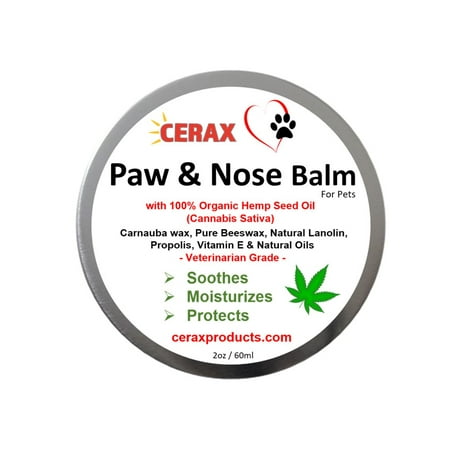 Paw and Nose Balm with Organic Hemp Seed Oil - treats, moisturizes and protects cracked, itching, dry skin and (Best Way To Treat Oily Skin)
