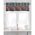 thumbnail image 2 of Independence Day Kitchen Valances for Windows Farmhouse Linen Window Valance Curtain for Living Room Window Treatment Red Blue Star Stripe Poppy Flower Valance Rod Pocket Topper Drape, 60 x 18 Inch, 2 of 6