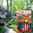 thumbnail image 4 of Shangniulu America Patriotic Floral Daisy Double Sided Spring Bird Summer Yard Flag Seasonal Outdoor House Flag  White, 4 of 6