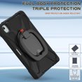 thumbnail image 4 of For iPad Air 11 inch M3 2025/M2 2024 Case, 360 Rotatable Handle Stand, Shoulder Strap, Drop-Proof Design, Black, 4 of 7