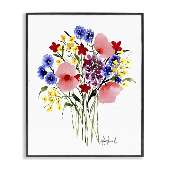 Stupell Industries Cottage Varied Flower Clusters Black Framed Giclee Art, 11 x 14, by Alexandria Gilbert Kincaid