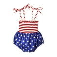 thumbnail image 2 of Hirigin 4th of July Baby Girl Outfits American Flag Sleeveless Strap Romper Bodysuit Independence Day Clothes, 2 of 6