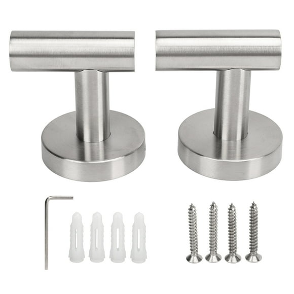 Ganchos para toallas de acero inoxidable, soporte resistente para montar en la pared, para abrigo, sombrero, baño, cocina, plateado
