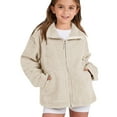 thumbnail image 4 of XQYLOS Toddler Girls Boys Fleec𝖾 Hooded Jacket Zip Up Fuzzy Coat with Pockets, Warm Winter Outwear Windproof Thermal Pullover for Kids, Cozy Soft Sherp𝖺-Lined Hoodie, 4 of 6