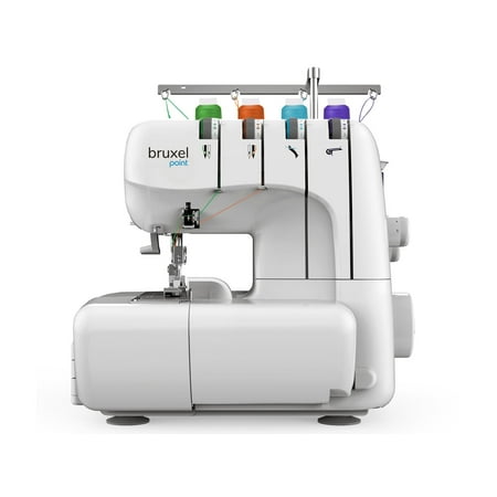 Serger Sewing Machine by Bruxel  2-3-4 Serger Thread  Ideal Seam Guide for Sergers & Overlock Machines  Metal Frame  Coverstitch Machine  Overlock Sewing Machine with 1250 Stitches Per Minute  White