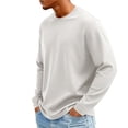 thumbnail image 3 of Zimjoy Long Sleeve Shirts for Men Soft Crew-Neck Moisture Wicking Mens Undershirt Comfort Solid Basic T Shirt, Khaki M, 3 of 9
