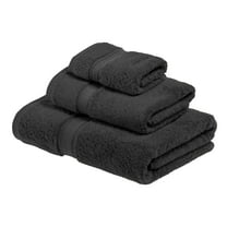 Superior Hymnia Egyptian Cotton 3-Piece Towel Set, Charcoal