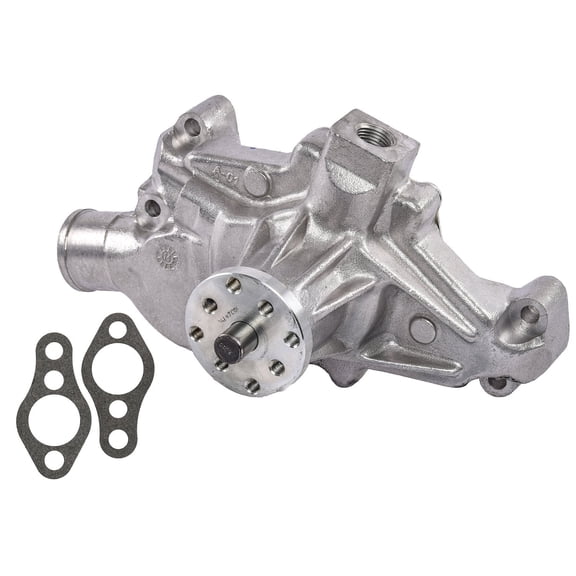 JEGS Premium High-Flow Short-Style Aluminum Water Pump Fits Select 1955-1972 Small Block Chevy 265-400 V8 [Natural]