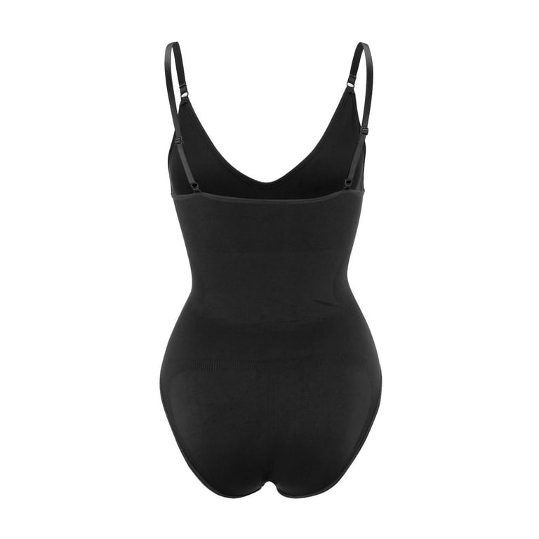 Shapewear For Women With Built In Bra Deep V Shaping Pants Black XL