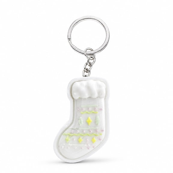 Christmas Clicker Keychain, Mini Sensory Fidget Toy for Backpack and Keys, Popping for Holiday Party Favors