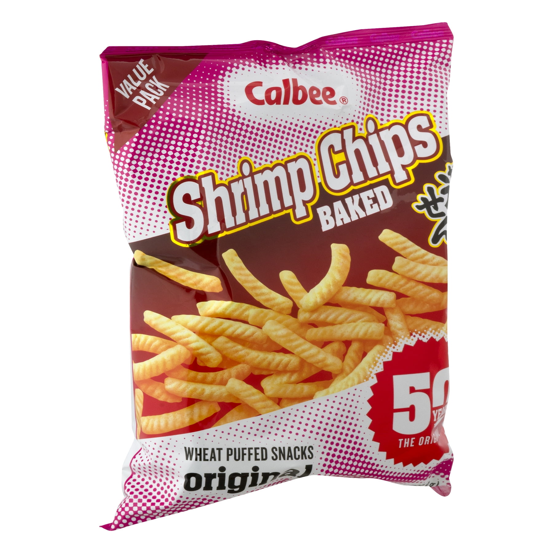 (5 pack) Calbee Shrimp Chips, Wheat Puffed Snacks Made with Wild-Caught Sushi Grade Shrimp, 8 oz
