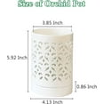thumbnail image 6 of Orchid Pots with Holes,4 Inch Ceramic Orchid Pot for Repotting, Flower Planter Pot Indoor Outdoor, Breathable Slotted Orchids Planter White, 6 of 6