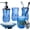 Round(Blue), variant on Bathroom Accessories Set,5 Pcs Clear Glass Bathroom Accessory Set,Complete Lotion Soap Dispenser,Toothbrush Holder, Soap Dish,Tumbler & Jar,Modern Bathroom Decor Sets Gift,Square